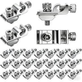 25 Pcs Grounding Tab, Solar Panel Grounding Lugs, Aluminium Alloy Grounding Clip, Ground Lug Compatible with Various Rail Types for Photovoltaic Roof Bracket and Ground Bracket Aluminum Rail in Kuwait