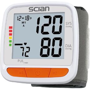 Scian Wrist Blood Pressure Monitor, Automatic Blood Pressure Machine Wrist Cuff with Large LCD Display, 2 Users 180 Memory for Home & Travel Use in Kuwait