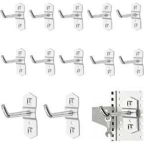 12 PCs Square Pegboard Hooks,Heavy Duty Display Hooks for Supermarket Shelf Rack Hanging L Style Screw Hook Pegboard Wall Organizer Tool Accessory in Kuwait