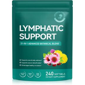 Lymphatic Drainage Supplement, 21-in-1 Advanced Botanical Complex, with Burdock Root, Dandelion, Supports Promotes Healthy Circulation & Circulation, 240 Softgels in Kuwait