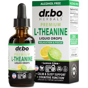 قطرات سائلة من إل ثيانين 200 مجم - مكملات دعم وتركيز طبيعية للنوم للأطفال والكبار - نباتية، غير معدلة وراثيًا، خالية من الغلوتين 200 مجم من مكملات سائلة قطرات إل-ثيانين النقية، مزاج الليثيانين للأطفال 2 أونصة سائلة in Kuwait