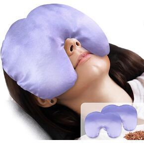 قناع الجيوب الأنفية من أتسوويل عبوتين، أقنعة العين الساخنة لتخفيف جفاف العيون والجيوب الأنفية، وسادة عين مرجحة للوجه، ضغط بارد دافئ قابل للاستخدام في الميكروويف لعلاج الصداع النصفي والنمط والاسترخاء، أرجواني in Kuwait