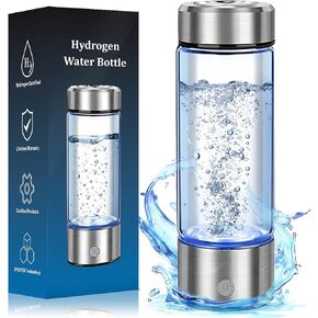 Hydrogen Water Bottle Generator - Portable Hydrogen Water Ionizer Machine SPE PEM Tech, Rechargeable Hydrogen Rich Water Glass Bottle for Home Gym Office and Travel Hydrogen Bottle in Kuwait