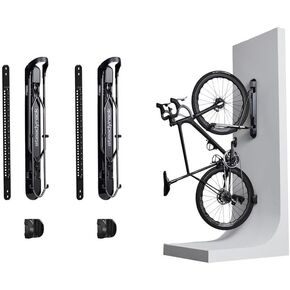 حامل الدراجة الضيق Steadyrack ProFlex - تخزين الدراجة على الحائط عموديًا للمنزل - نظام التدحرج - محور موفر للمساحة - يناسب الطريق، BMX، الحصى، الحاجز - يشمل GearMate SteadySpine - عبوتان in Kuwait