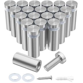 20 Pcs 1/2"x1" Sign Standoff Screws, Stainless Steel Sand Off, Wall Mounts Glass Standoff Advertising Nail for Hanging Acrylic Picture Frame in Kuwait