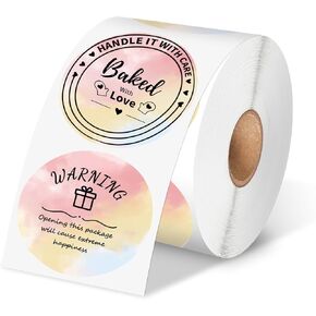 ملصقات حرارية مستديرة مقاس 3 بوصة، ملصقات ملصقات طابعة حرارية لتصميم شعار DIY، ملصقات حرارية ذاتية اللصق متدرجة الألوان المائية لبطاقة الاسم والعناوين وبطاقة الشكر واستخدام الأعمال الصغيرة، 500 قطعة in Kuwait