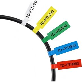 Risio Cable Labels 0.47"x4.29"(12x109mm),70 Labels/Roll(5 color set),Colorful Waterproof Labels for Electronic Devices with Cable Management, Self-Adhesive Tear-Resistant Cable Labels in Saudi Arabia