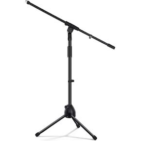 Tellegloww 2 Pcs Microphone Stand Tripod Boom Arm Floor Podium Studio Mic Stand Adjustable Height 75 Inches, Extends Arm to 27 Inches Comes with 3/8 Inch and 5/8 Inch Mount Adapters for Singing in Saudi Arabia