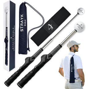 Retractable Golf Swing Trainer Aid Non-Slip Rubber Grip - Posture Support Training Arm Band - Premium Carry Bag - Tempo Training Aid - Swing Tempo and Alignment Practice in Saudi Arabia