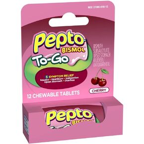 Pepto To Go Chrry Chew 12 Size 12ct Pepto To Go Cherry Chewable 12ct in Kuwait