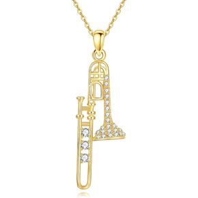 Music Note Necklace Music Pendant Necklace Microphone Jewelry CZ Singing Lover Gifts for Women Mom in Kuwait