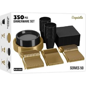 Exquisite 350 Pcs Black Plates and Napkins Party Supplies Plate Sets in Saudi Arabia