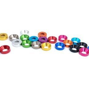 غسالات Qinlu-10 قطع من غسالة الألومنيوم M2 M2.5 M3 M4 M5 M6 M8 الملونة بأكسيد غاطسة الرأس حشية غسالات، لإصلاح المصانع (برتقالي، M4) in Kuwait