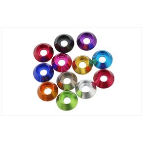 غسالات Qinlu-M2 M2.5 M3 M4 رأس أسطواني من سبائك الألومنيوم الملون، رأس كوب، برغي مقبس سداسي، حشية، غسالة مسمار 10 قطع، لإصلاح المصانع (رمادي تيتانيوم، M4) in Kuwait