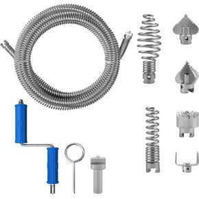 ثعبان الصرف الصحي، أوجير الصرف مع ملحق المثقاب، 16.4 قدم × 12 مم، ثعبان السباكة ذو التغذية التلقائية، مزيل انسداد تصريف الشعر المرن للمطبخ، الحمام وحوض الدش in Kuwait