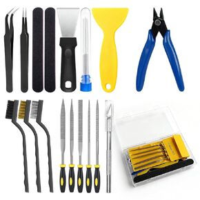 36Pcs 3D Printer Tools Kit with Transparent Storage Box, 3D Printer Accessories with Cutter, Tweezers, Scrapers, Brushes, Metal Files and Grinding Rods for 3D Printing Tasks and Cleaning in Saudi Arabia