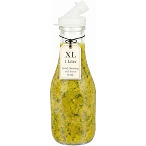 kitchentoolz 32oz Salad Dressing Shaker Bottle – Tall Glass Bottle Salad Dressing Dispenser Container with Tamper-Proof Lid – Ideal for Marinades and Sauces – 1 Pack in Kuwait