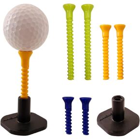 تي شيرتات جولف مرنة وقابلة للتعديل بارتفاع هامشي، لحصائر الجولف وأجهزة المحاكاة، ارتفاع ثابت، تي شيرت لنطاق القيادة، ملحقات التدريب الداخلي والخارجي، بلاستيك ومطاط (قاعدة واحدة و6 تي شيرتات) in Kuwait