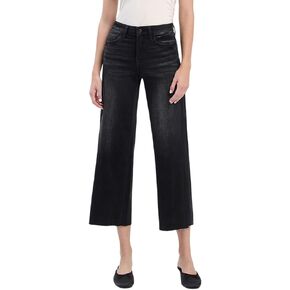 VERVET Women's Aileeah High Rise Slim Wide Leg Jeans in Kuwait