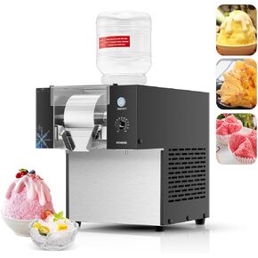 Snowflake Ice Machine Commercial 176LBS/24H, Stainless Steel Ice Shaver Machine Electric Snow Cone Machine, 100-Speed Adjustable, Ice Cream Equipment Dessert Shop Equipment in Kuwait