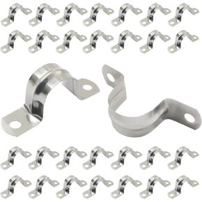 30PCS M40 1 1/2 inch 304 Stainless Steel Rigid Pipe Strap - Heavy Duty U Bracket Two Hole Cable Clamps for Secure Pipe, Tube & Wire Installation - Corrosion Resistant in Kuwait