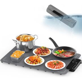 Electric Food Warming Tray with Temperature Control, Baby Food Warmer for Home Daily Use Child Lock, Office Desk Food Warming Plate for Small Family, Waterproof Easy Clean Low Power Food Warmer in Saudi Arabia