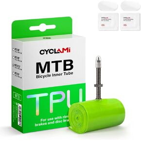 TPU Inner Tubes MTB 29''/27.5''/26'' Inner Tubes Removable Core Compatible with 1.9-2.5 Ultralight 65g Bike Tube with 45mm Metal Presta Valve for Mountain Bike Tubes in Kuwait