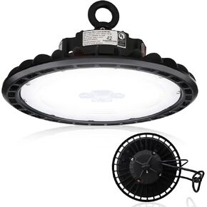 RuggedGrade Corvus II HO Series 300W LED High Bay UFO Light - 43,500 لومن - لون قابل للضبط بالكامل يمكن اختياره 3000K/4000K/5000K - سلك 3.3 قدم - إضاءة تجارية - DLC 5.1 Premium in Kuwait