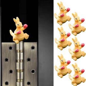 Cute Mini Creative Forest Animals, Boxing Kangaroos Hinge Heads Decorative Topper Set 6PCS, Home Decoration,Magnetic Hinge Head Toppers Door Hinge in Kuwait
