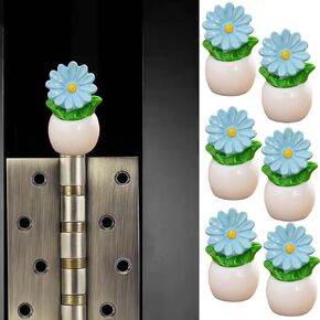 Cute Mini Creative Small Flower Potted Plant, Small Daisy Hinge Heads Decorative Topper Set 6PCS, Home Decoration,Magnetic Hinge Head Toppers Door Hinge in Kuwait