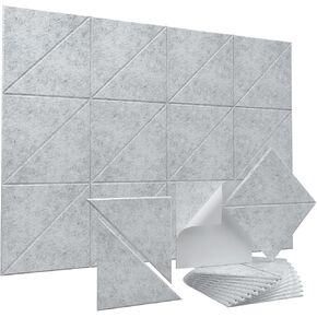 لوحات صوتية Vieshful، لوحات جدارية ممتصة للصوت قابلة للتقشير واللصق، 10 عبوات من الألواح عالية الكثافة مقاس 12 × 12 بوصة لتقليل الصدى والمسرح المنزلي والاستوديو والديكور الداخلي الحديث، باللون الأبيض in Kuwait