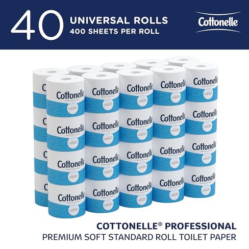 Cottonelle® Professional CleanCare Standard Roll Toilet Paper (58696), 2-Ply, White, Individually Wrapped (400 Sheets/Roll, 40 Rolls/Case, 16,000 Sheets/Case) in Saudi Arabia