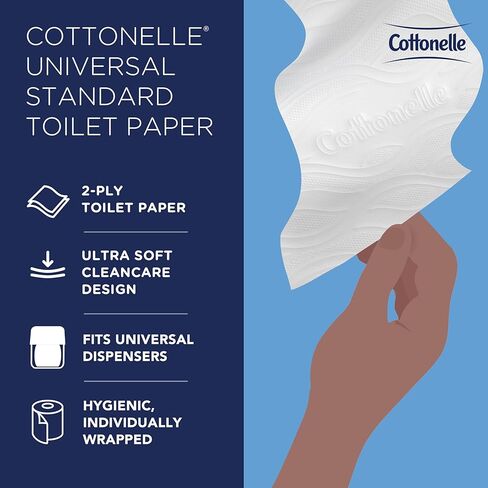 Cottonelle® Professional CleanCare Standard Roll Toilet Paper (58696), 2-Ply, White, Individually Wrapped (400 Sheets/Roll, 40 Rolls/Case, 16,000 Sheets/Case) in Saudi Arabia