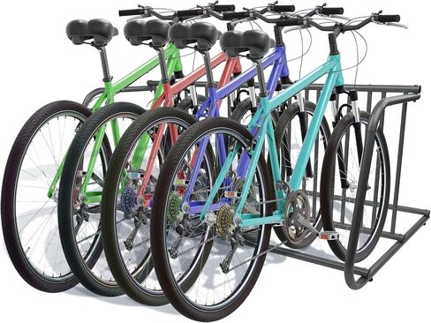 Pearington 10-Bike Floor Rack, Heavy-Duty Dual-Sided Steel Bicycle Storage Stand, Holds 10 Bikes, 59" Wide, Freestanding Organizer for Garages, Events, Streets, and Yards in Saudi Arabia