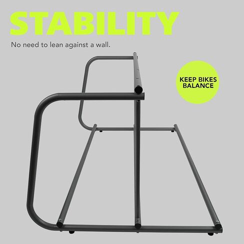 Pearington 10-Bike Floor Rack, Heavy-Duty Dual-Sided Steel Bicycle Storage Stand, Holds 10 Bikes, 59" Wide, Freestanding Organizer for Garages, Events, Streets, and Yards in Saudi Arabia