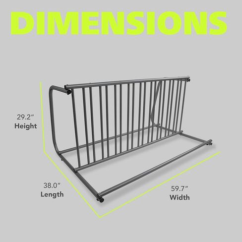 Pearington 10-Bike Floor Rack, Heavy-Duty Dual-Sided Steel Bicycle Storage Stand, Holds 10 Bikes, 59" Wide, Freestanding Organizer for Garages, Events, Streets, and Yards in Saudi Arabia