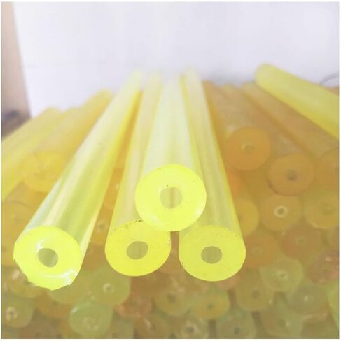 Vibration damping bar, Hollow Polyurethane Bar - Translucent Yellow Elastic Rubber, Smooth Damping Rod, 1PC Shock-Absorbing PU Tube in Kuwait