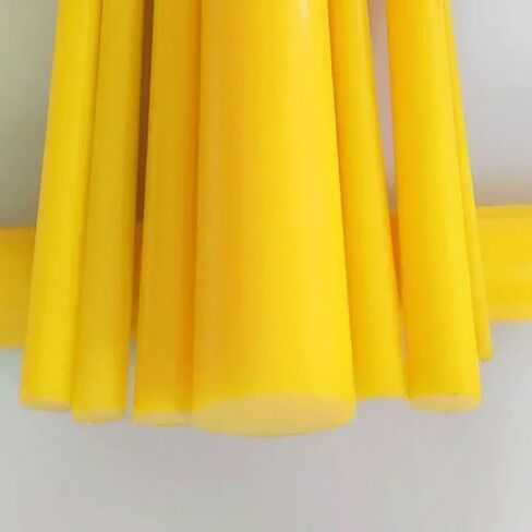 Vibration damping bar, 90A Hardness Yellow PU Round Rod - Solid Polyurethane Elastic Rubber Bar, 1PC in Kuwait