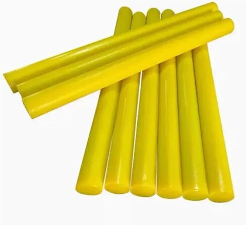 Vibration damping bar, 90A Hardness Yellow PU Round Rod - Solid Polyurethane Elastic Rubber Bar, 1PC in Saudi Arabia