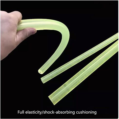 Vibration damping bar, Hollow Polyurethane Rod - 16-100mm Diameter, Yellow Translucent Elastic Rubber Tubing, 1PC in Kuwait