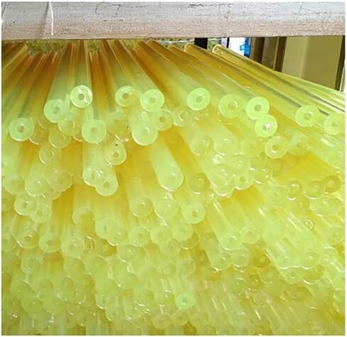 Vibration damping bar, Hollow Polyurethane Rod - 16-100mm Diameter, Yellow Translucent Elastic Rubber Tubing, 1PC in Kuwait