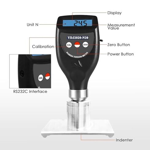 Wire Mesh Tension Meter Screen Printing Tension Meter Suitable for Measuring Screen Printing Stencils and Steel Stencils with Measurement Range 7~20 N/cm Resolution 0.1 in Kuwait