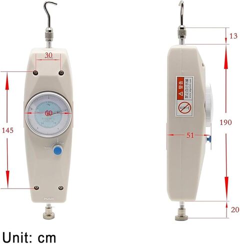 مقياس شد الدفع 100N، آلة اختبار الشد المؤشر مع 5 مجسات، قياس المسافة 10 مم ودقة عالية، اختبارات التوتر أو الضغط، لخطوط الصيد، الحبال، الأسلاك، الأبازيم in Kuwait