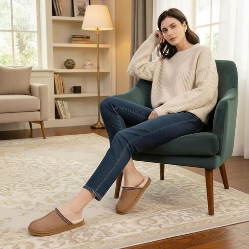 Women's Slippers Cozy Fuzzy House Shoes Winter Warm Memory Foam Slipper for Indoor and Outdoor Faux Fur Mules Cute Fluffy Clogs in Saudi Arabia
