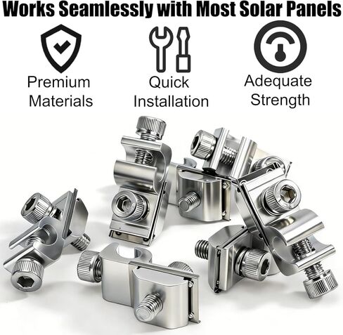 25 Pcs Grounding Tab, Solar Panel Grounding Lugs, Aluminium Alloy Grounding Clip, Ground Lug Compatible with Various Rail Types for Photovoltaic Roof Bracket and Ground Bracket Aluminum Rail in Kuwait