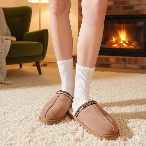 Women's Slippers Cozy Fuzzy House Shoes Winter Warm Memory Foam Slipper for Indoor and Outdoor Faux Fur Mules Cute Fluffy Clogs in Saudi Arabia