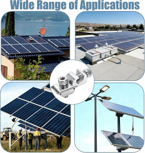 25 Pcs Grounding Tab, Solar Panel Grounding Lugs, Aluminium Alloy Grounding Clip, Ground Lug Compatible with Various Rail Types for Photovoltaic Roof Bracket and Ground Bracket Aluminum Rail in Kuwait