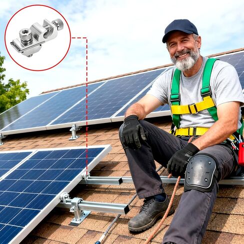 25 Pcs Grounding Tab, Solar Panel Grounding Lugs, Aluminium Alloy Grounding Clip, Ground Lug Compatible with Various Rail Types for Photovoltaic Roof Bracket and Ground Bracket Aluminum Rail in Kuwait