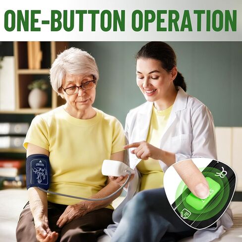 جهاز مراقبة ضغط الدم من يوفيتال للاستخدام المنزلي، جهاز قياس ضغط الدم التلقائي من أعلى الذراع مع أساور كبيرة قابلة للتعديل، جهاز مراقبة ضغط الدم لكبار السن مع شاشة LED كبيرة مقاس 3.7 بوصة، 2x199 سجل in Kuwait