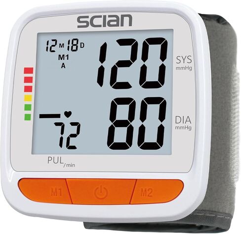 Scian Wrist Blood Pressure Monitor, Automatic Blood Pressure Machine Wrist Cuff with Large LCD Display, 2 Users 180 Memory for Home & Travel Use in Kuwait